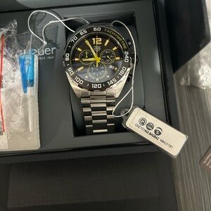 TAG Heuer Black and Yellow Chronograph Watch